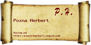 Pozna Herbert névjegykártya